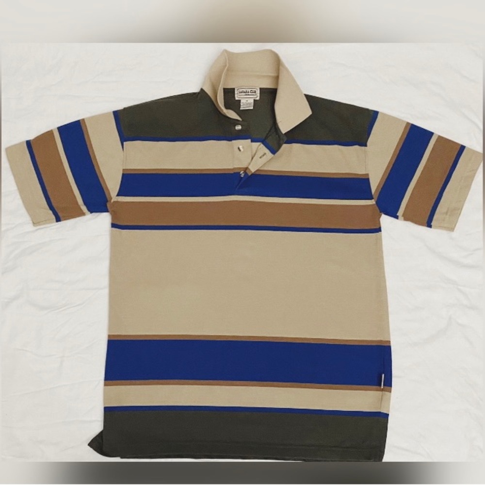 Versatile Medium Stripe Collar Shirt - Brown/light Brown/Blue/Gray